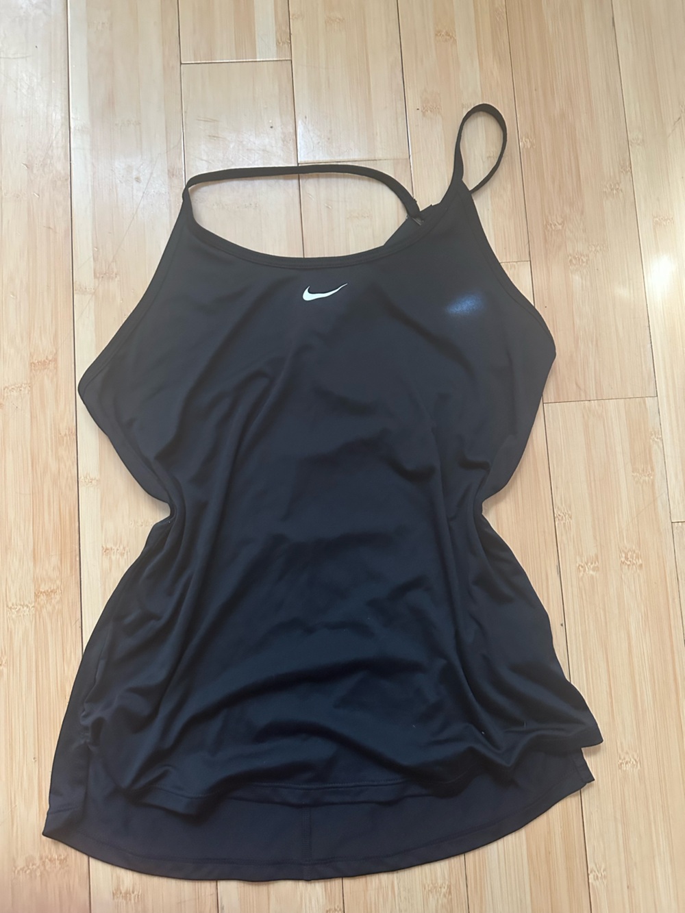 Nike Women's Black Athletic Tank with White Swoosh